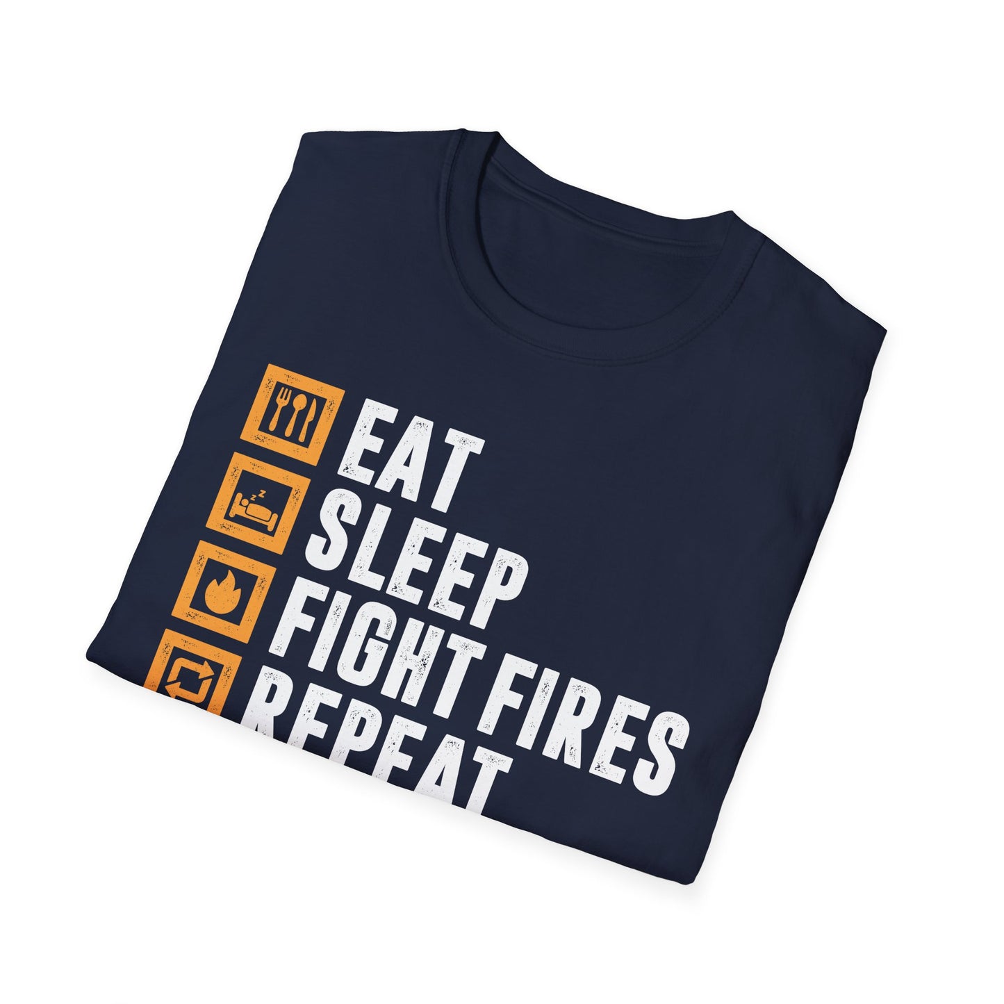 Eat, Sleep, Fight Fires, Repeat Men's Softstyle T-Shirt