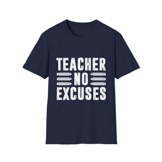 Teacher No Excuses Men's  Softstyle T-Shirt