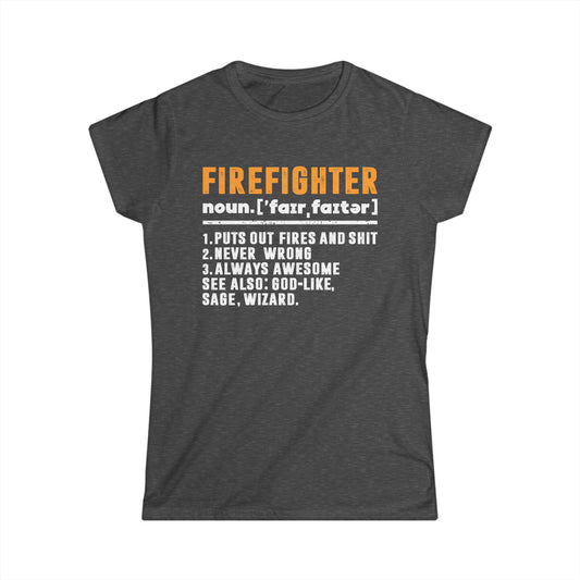 Firefighter Definition Women's Softstyle T-Shirt