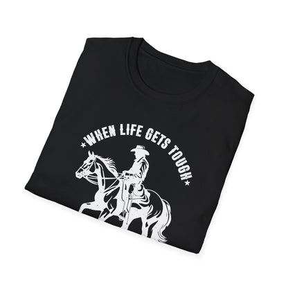 When Life Gets Tough Cowboy Up Men's  Softstyle T-Shirt